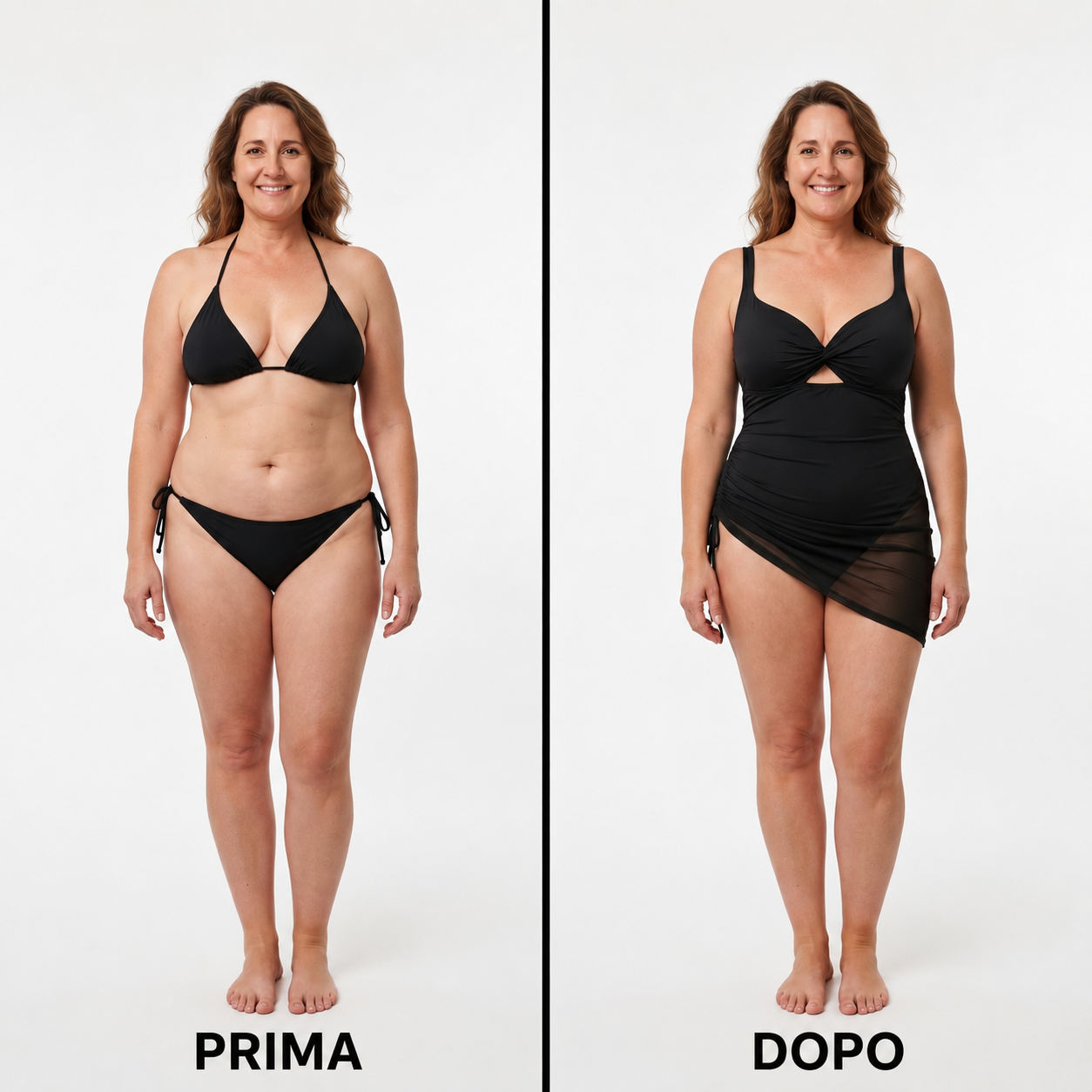 Costume Intero Modellante Sirena — Effetto Pancia Piatta