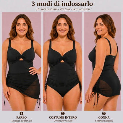Costume Intero Modellante Sirena — Effetto Pancia Piatta